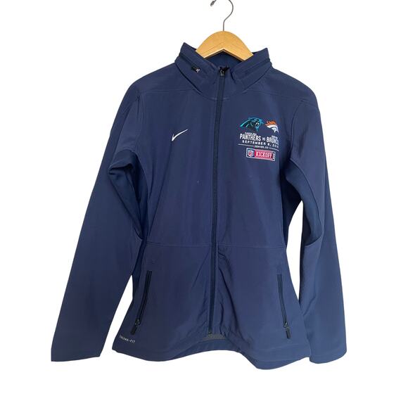 Nike Sphere Hybrid Training Jacket Women’s L NFL Kickoff 2016 Panthers Broncos - Picture 1 of 6